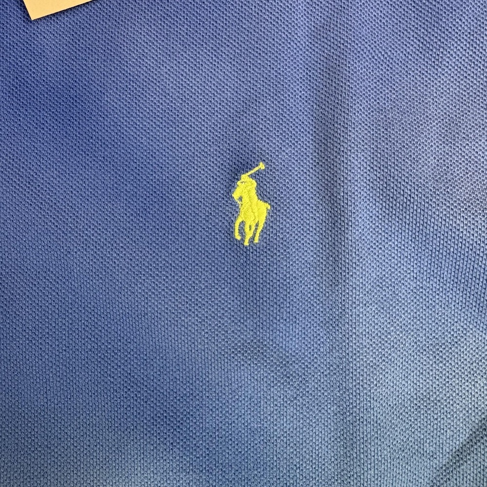 Polo Ralph Lauren Custom Fit Polo Shirt Mens XL Blue Yellow Ombre - Picture 5 of 7